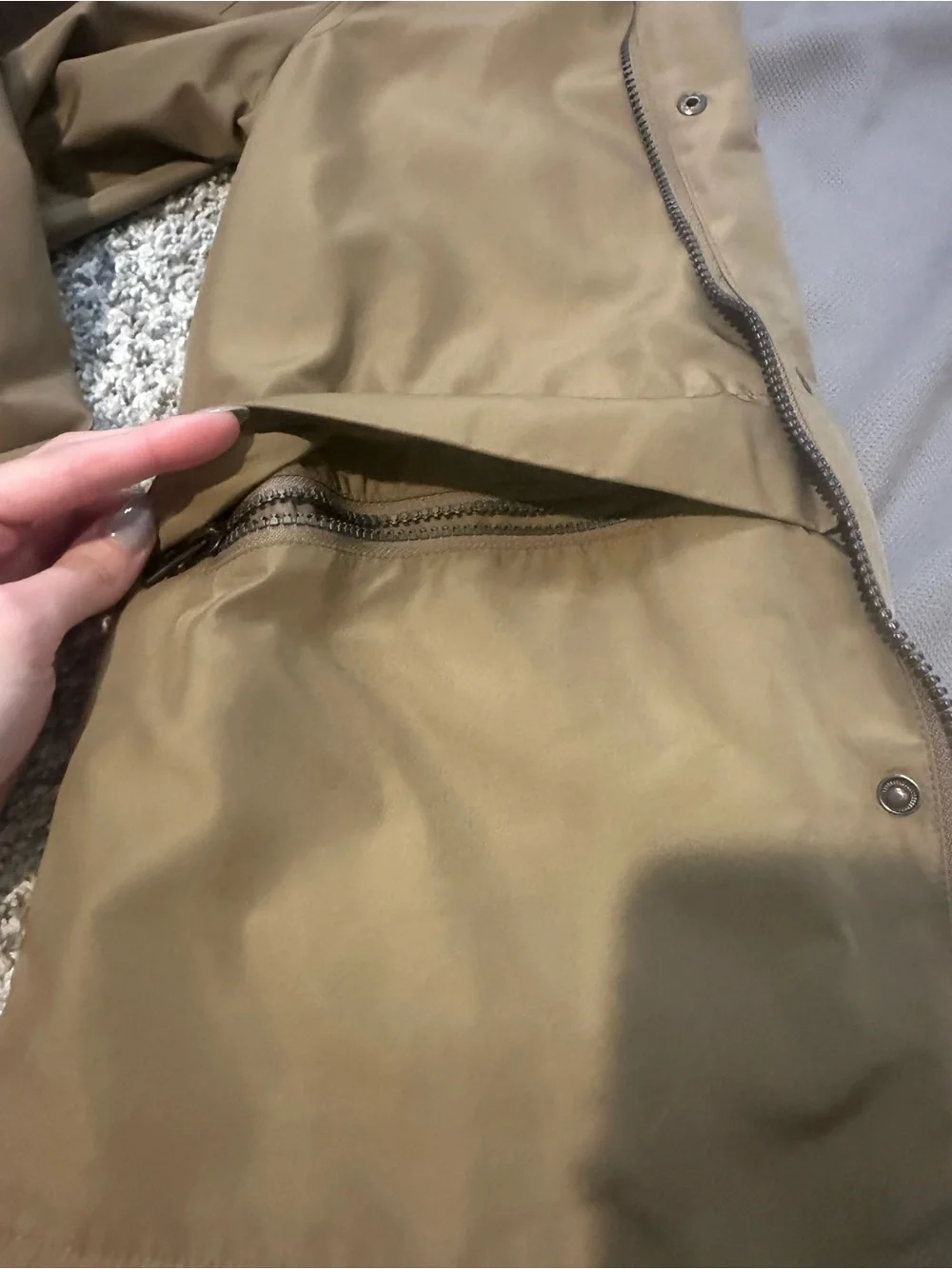 Cole Haan Men's Khaki/Tan Lightweight Hooded Jacket